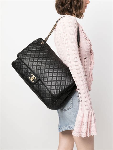 chanel crescent flap bag|Chanel flap bag jumbo.